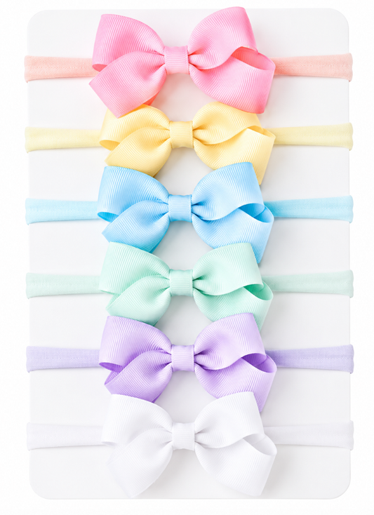 6 Pack Pastel Baby Headbands