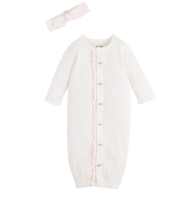 Rosette Polkadot Gown