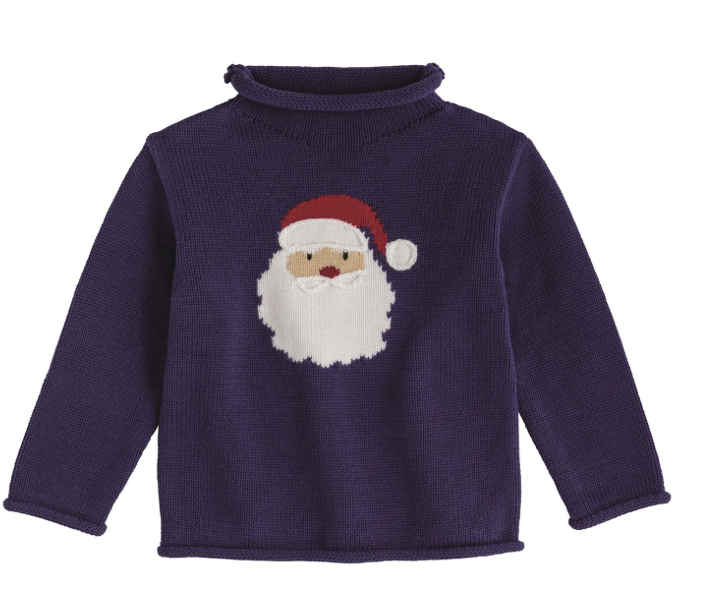 Navy Santa Rollneck Sweater
