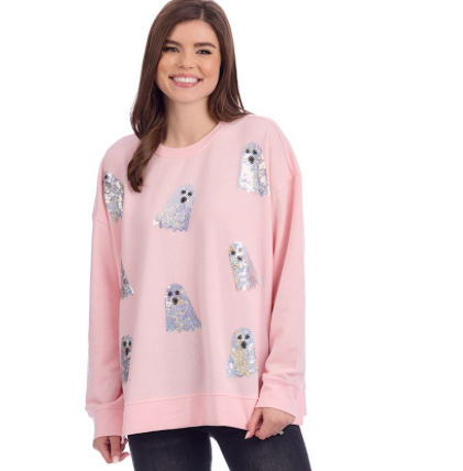 Mom Ghost Sequin Sweatshirt