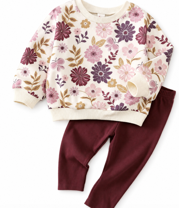 Plum Floral Sweatsuit Set