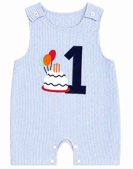 Frist Birthday Seersucker John John w Cake
