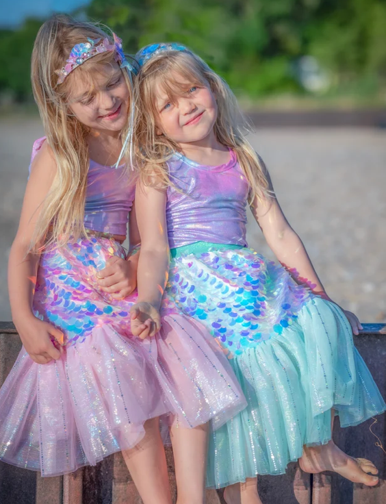 Bling Bling Mermaid Skirt & Hair Clip Set