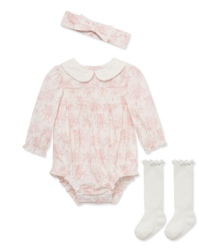 Pink Toile Baby Bubble Gift Set