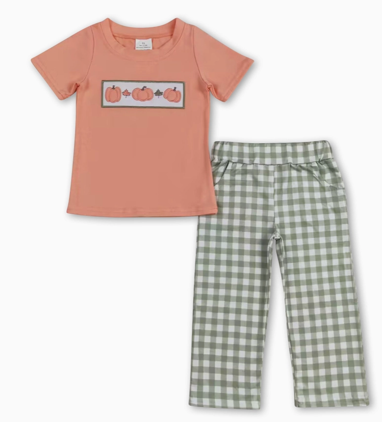 Peach and Sage SS Pumpkin Set