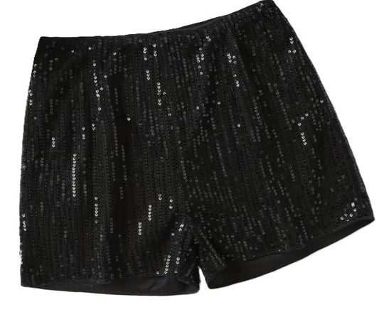 Black Sequin Short