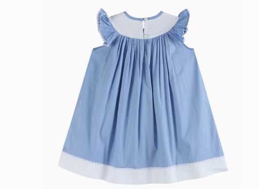 Smocked Blue Cross Bishop Dress