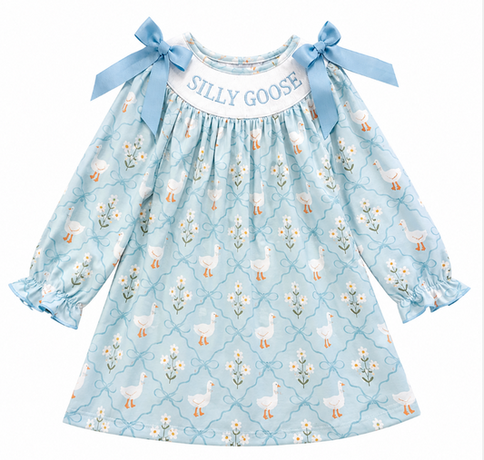 Smocked Silly Goose Dress