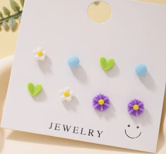 Spring Flower 4 pair Earrings