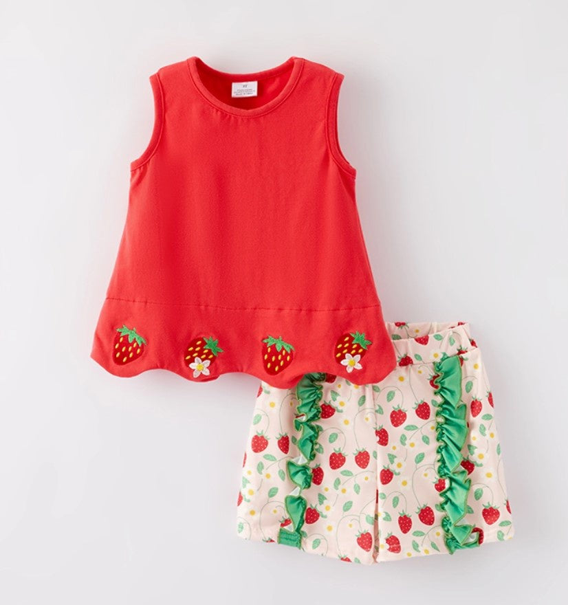 Strawberry Embd Sleeveless Outfit