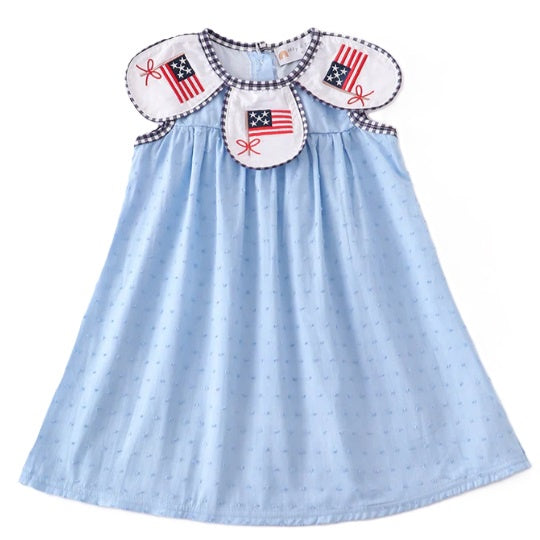Swiss Dot Embroidered Flag Dress