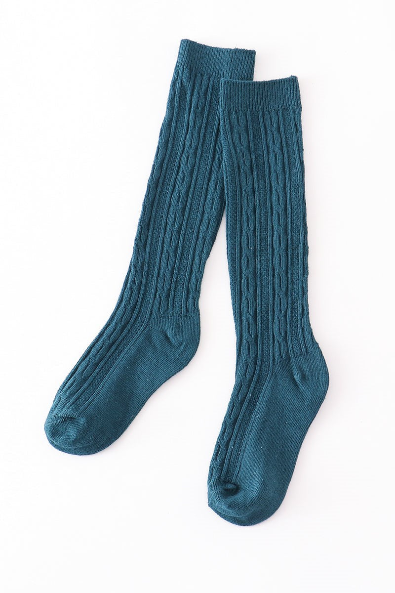 Knit Knee High Teal Sock
