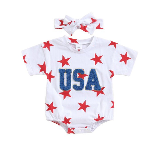 Unisex USA Stars Romper