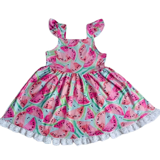 Watermelon Flying Sleeve Dress