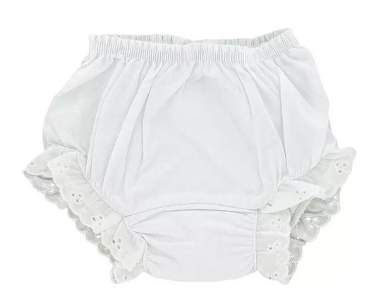 Eyelet Trim Cotton Diaper Bloomer