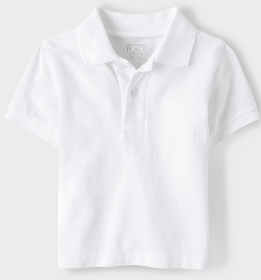 White Monogramed Polo