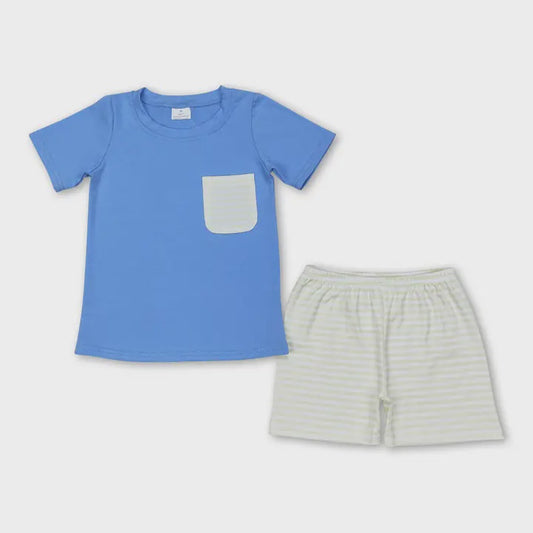 Light blue and Green stripe Set