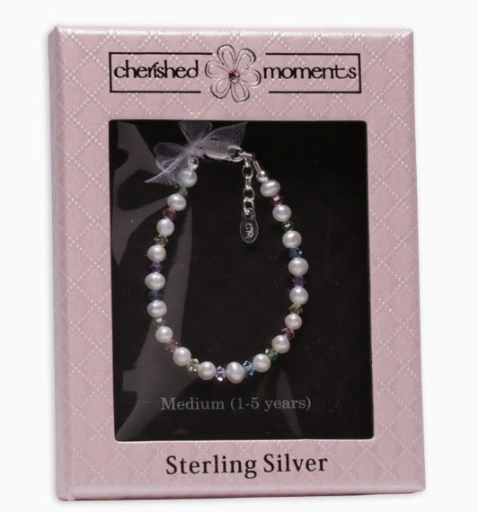 Sterling Silver Pearl Children's Bracelet
