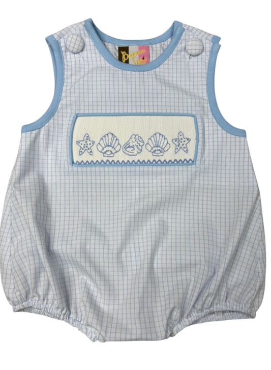 Seashell Smocked Boys Bubble