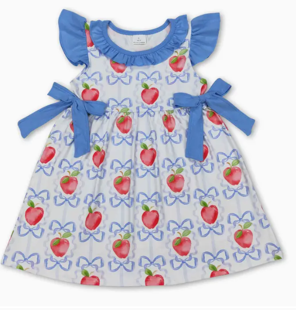 Blue Bow Apple Dress