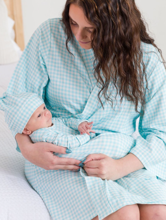 Gingham Maternity Robe