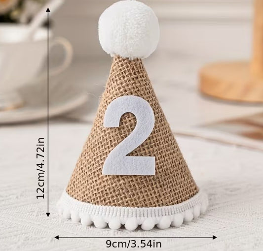 2nd Burlap Birthday Party Hat