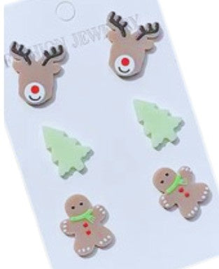 Christmas Reindeer Cheer Earring Set