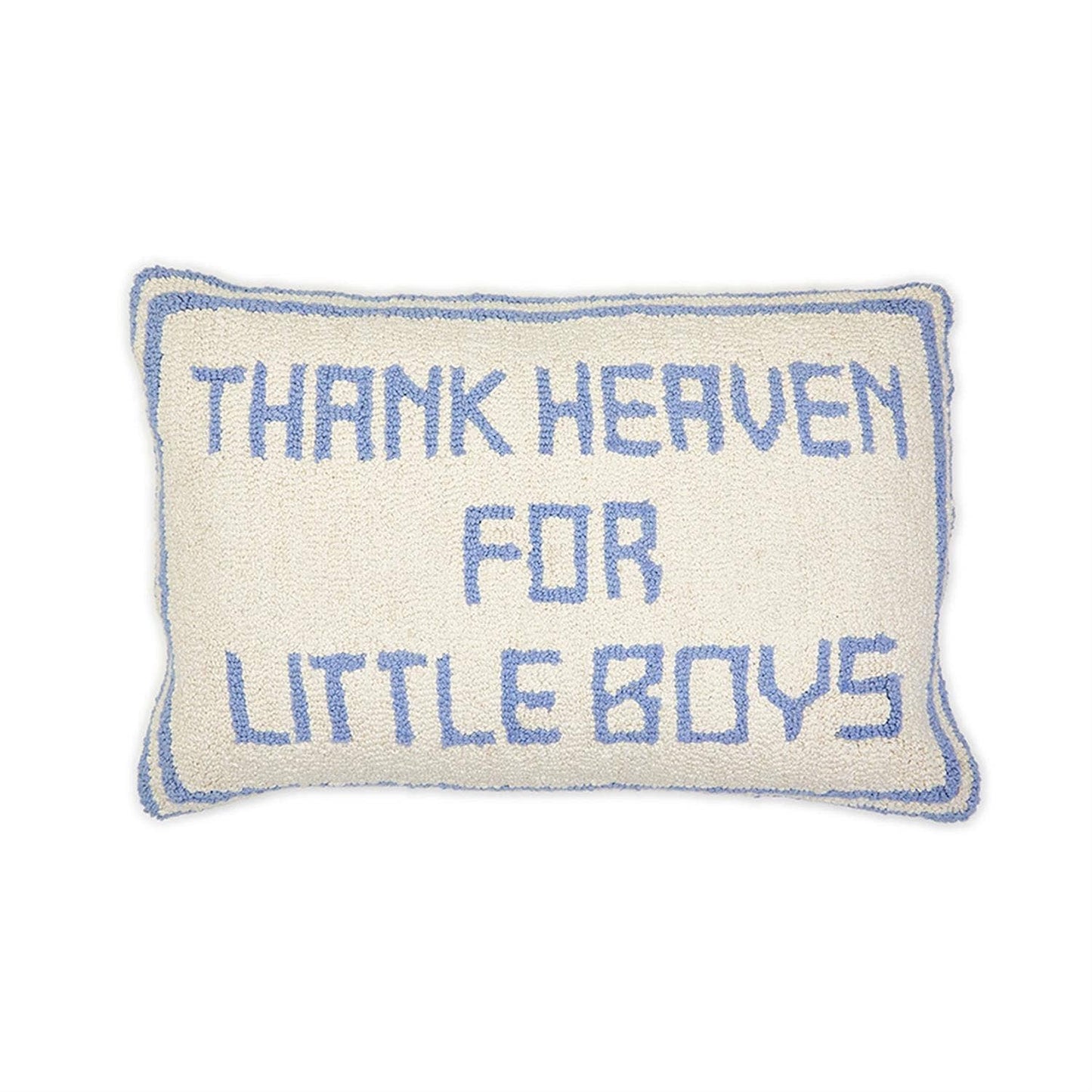Thank Heaven for Little Boys Embroidery Decorative Pillow