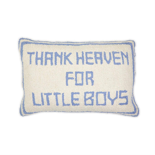 Thank Heaven for Little Boys Embroidery Decorative Pillow