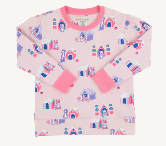 Cassidy Comfy Crewneck Puff Sleeve- In the Dog House