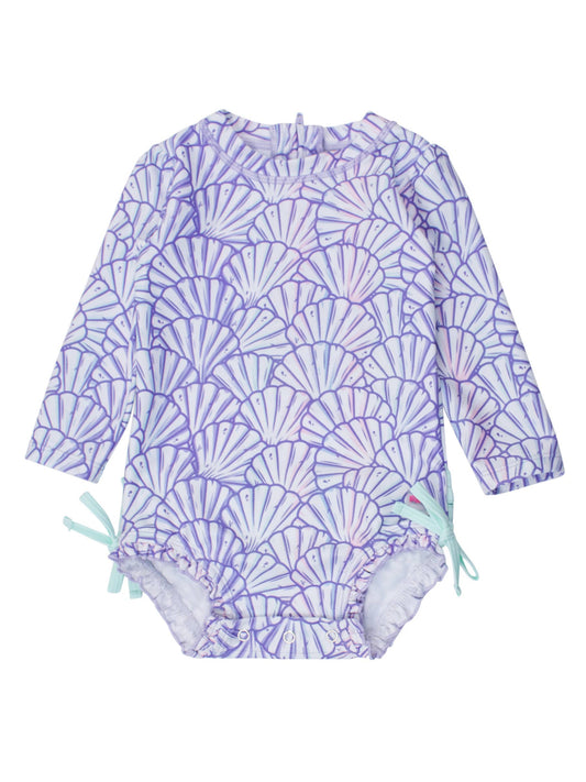Baby Mermaid LS  Rash Guard Swimsuit