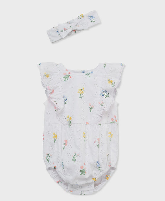 Floral Woven Bubble with Headband