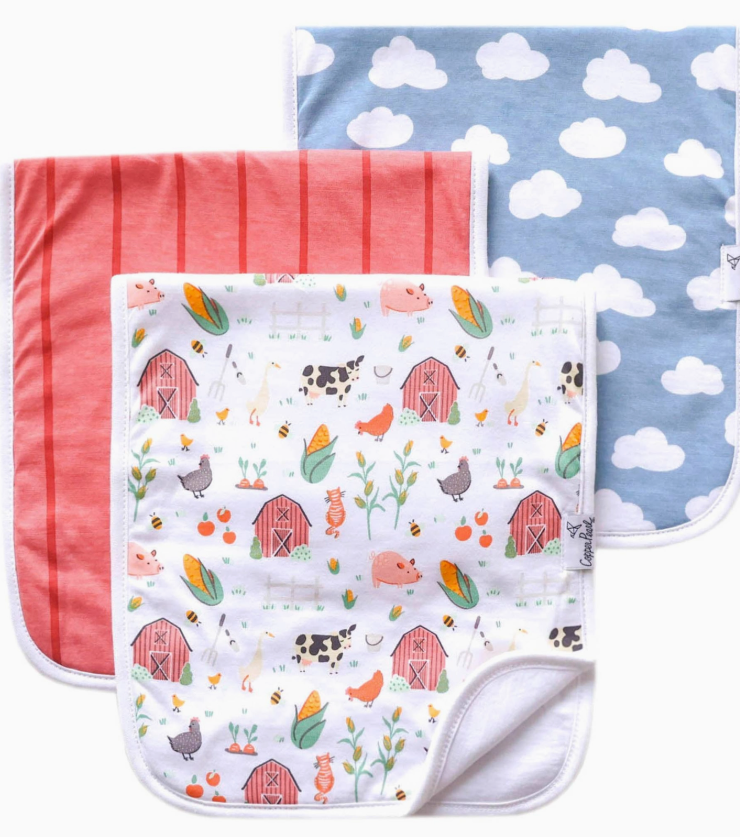 Copper Pearl Burp Cloths- Farmstead