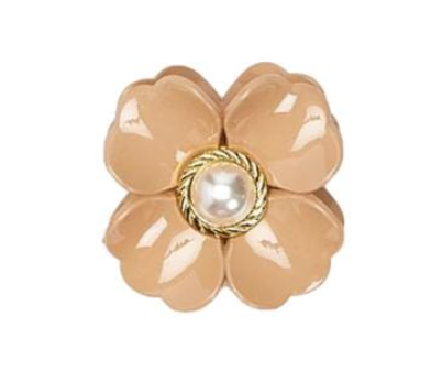 Floral Shaped Claw Clip with Pearl Detail