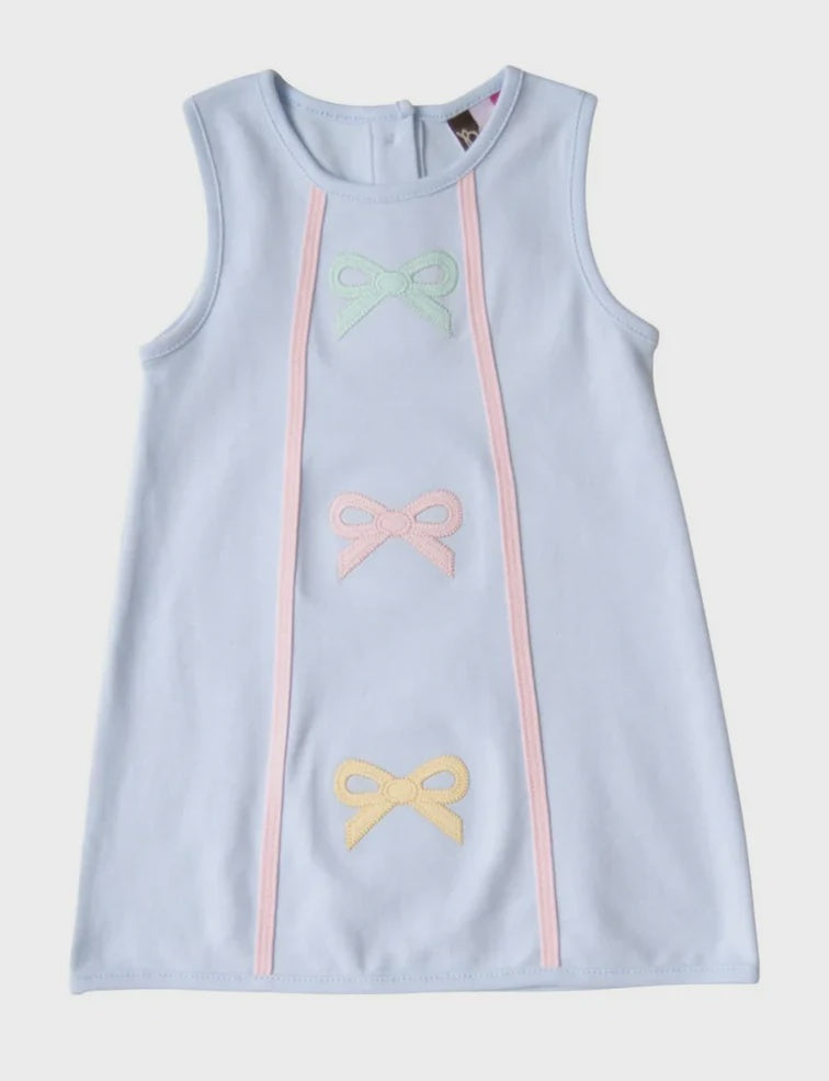 Hadley Bow A Line Dress -Light Blue