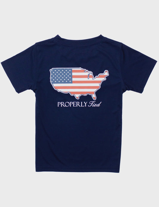 Boys Performance Tee SS Old Glory River Blue