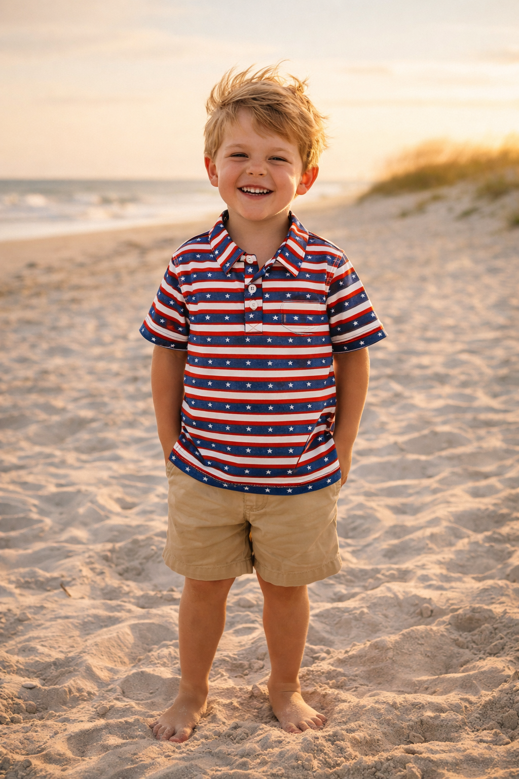 Patriotic Stars & Stripes Polo