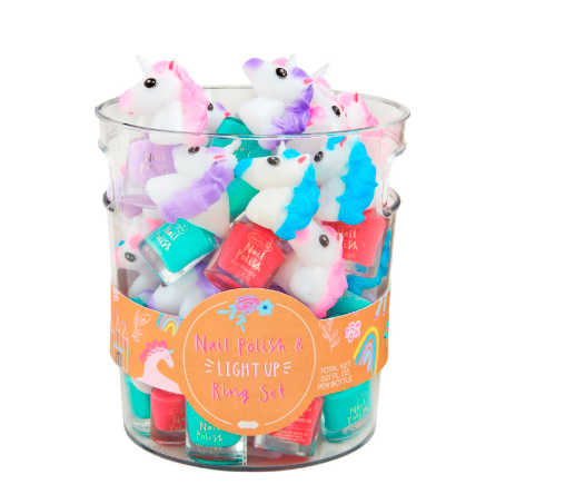 Unicorn Light Up Ring & Polish Set