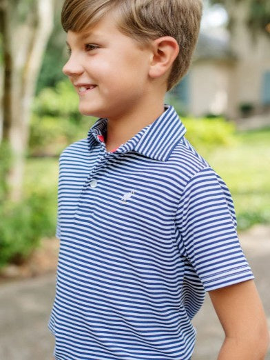 Prim & Proper SS Polo- Nantucket Navy