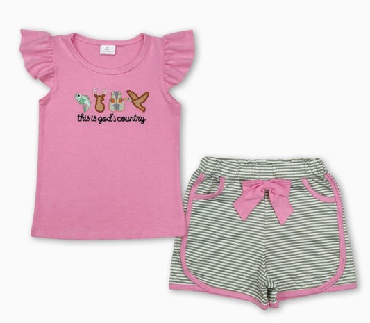 Girls Pink God's Country Outfit