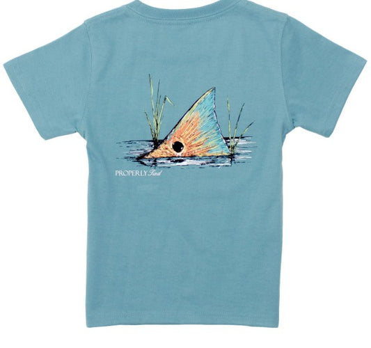 Properly Tied Short Sleeve Redfish Tail Coastal Sky
