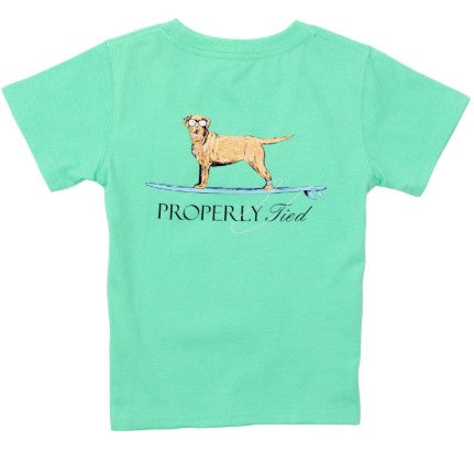 Properly Tied- Short Sleeve Waverider Wash Green