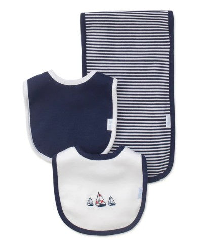 Sailboats Bib & Burp Set