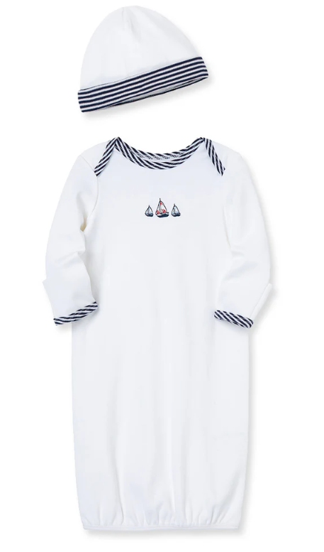 Sailboat Gown and Hat 0/3M