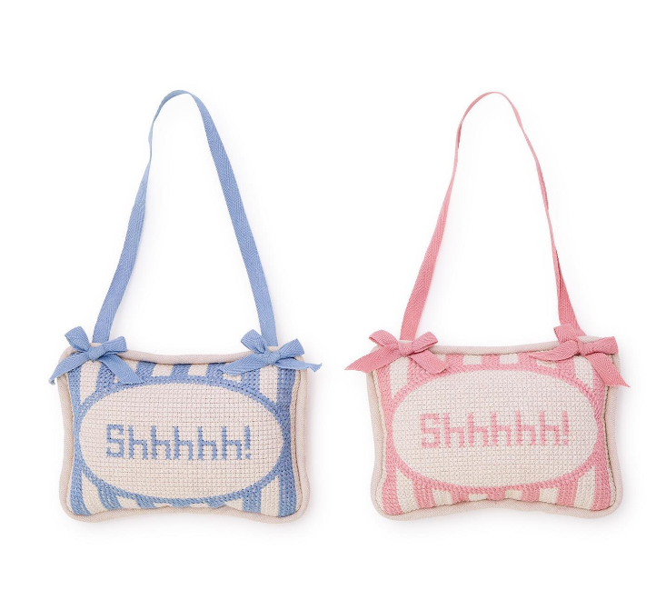 Shhhh! Embroidered Pillow