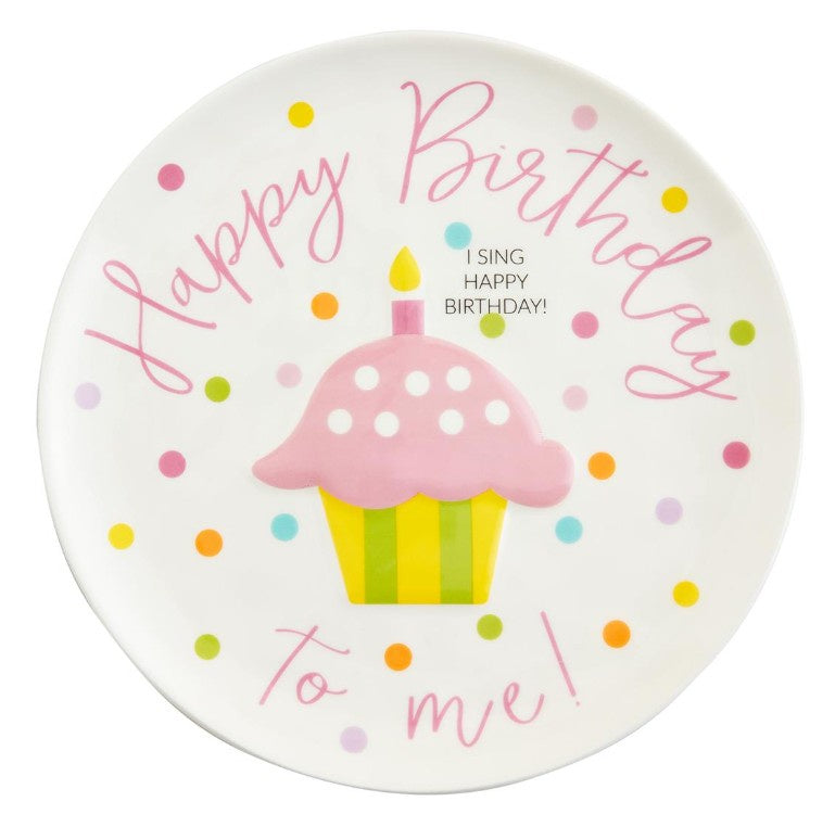Singing Happy Birthday Plate-Pink