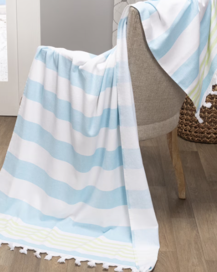 Stripe Fringe Beach Towel