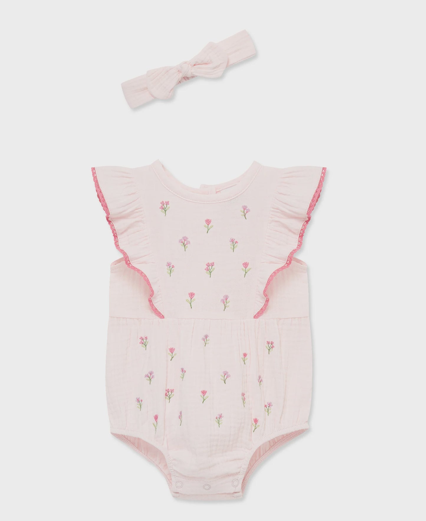 Pink Flowers Bubble & Headband