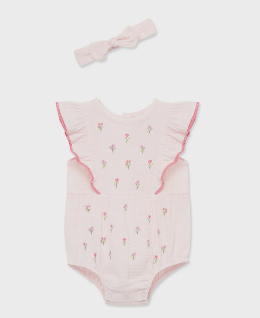 Pink Flowers Bubble & Headband