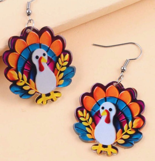 Acrylic Turkey Earrings
